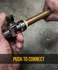 Easy Push Fit Angle Stop Valve Half Inch Inlet To Three Eighth Inch Compression Outlet Quarter Turn Brass Shutoff installation