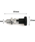 Side view of Push Fit Ball Nose Spring Plunger With Stainless Steel Spring Self Locking Knob For Precision Indexing M10, 1 Pack