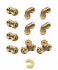 EFIELD 1/2 Inch Push Fit Fitting Bundle Pack of 10 for PEX Copper and CPVC Connectors Includes Tee Elbow and Coupling with Disconnect Clip
