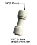 One Quarter Inch Push Fit Straight Union Quick Connect For RO Water Systems, DIY Friendly, No Tools Tubing Adapter