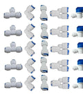 Quarter Inch Quick Connect Push In Water Tube Fittings For RO Systems No Tools Needed Plug And Play 1/4 Inch OD Push Fit Tee For 6mm