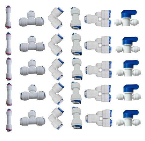 Quarter Inch Quick Connect Push In Water Tube Fittings For RO Systems No Tools Needed Plug And Play 1/4 Inch OD Push Fit Tee For 6mm