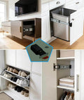Various uses of Heavy Duty Push Latch Cabinet Hardware with Magnetic Door Catch, including RV closets and cabinet doors.