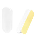 2 Pack Self Adhesive Push Pull Cabinet Handles No Drilling Plastic Stick On showing white and adhesive sides
