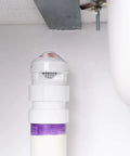Installed Oatey Sure Vent Air Admittance Valve 1.5 Inch To 2 Inch White PVC Schedule 40 Adapter 39016 for DWV systems