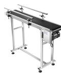 Industrial PVC Belt Conveyor 47 inch by seven point eight inch in corrosion resistant stainless steel with 110 volt electric adjustable speed