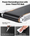Industrial PVC Belt Conveyor 47 Inch By Seven Point Eight Inch in corrosion resistant stainless steel with double guardrail close-up