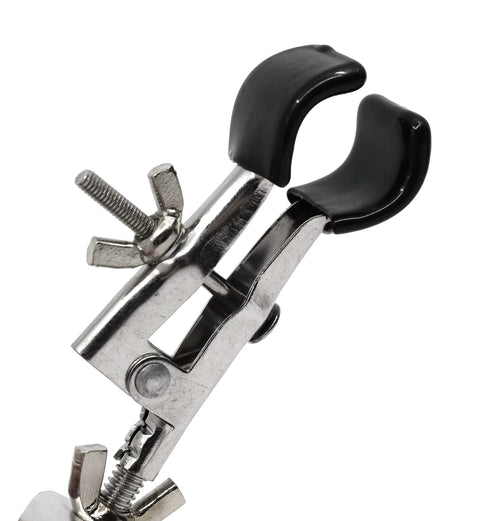 Burette Clamp With Bosshead And Test Tube Holder PVC coated round jaws, adjustable 360 degrees, 15–45mm opening for lab setup