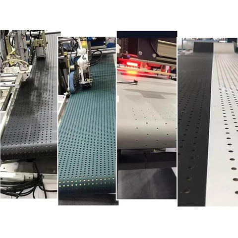 PVC Conveyor Belt Material For Industrial Packing Machines Replacement Belt featuring non-slip perforated surface