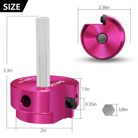 PVC Fitting Saver Two Inch Head With Three Eighths Inch Hex Shaft PVC Pipe Reamer Socket Saver Plumbing Tool dimensions