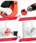 Step-by-step guide using Nine Piece PVC Pipe Reamer Kit For 1/2 To 4 Inch Pipes With Inner Cutter For PVC CPVC ABS conduit and SCH40 repairs.