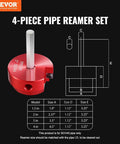 PVC Pipe Reamer Kit Drill Ready 4 Piece Set Aluminum Alloy With Size Options 1.5 Inch 2 Inch 3 Inch 4 Inch Fits PVC ABS CPVC Fittings