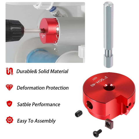 Nine Piece PVC Pipe Reamer Kit For 1/2 To 4 Inch Pipes With Inner Cutter For PVC CPVC ABS Conduit And SCH40 Repairs, close-up view