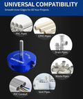 Six Piece PVC Pipe Reamer Kit With Three Quarter Inch To Four Inch Heads Includes Four Sided Carbide Aluminum Reamer Tool for pipe fitting