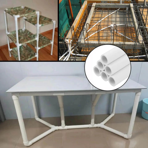 Six Piece Set Of Half Inch Schedule 40 PVC Pipe 17 Inch Length White For Indoor Outdoor DIY Projects Greenhouse Garden Farm Workshop And Furniture Grade Ideal For Greenhouse Frames Plumbing DIY Furniture Projects Hobbyist And Professional Use