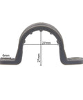 12 Pack Three Quarter Inch PVC Pipe Straps With Two Holes Plastic Conduit Strap side view showing 6mm hole and 27mm height.