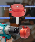 Two Wing PVC Pipe Reamer With Carbide Inserts For Stable Fast Pipe Prep Fits Standard Half Inch Drills and One And A Half Inch Head Socket Saver Tool Pro Grade For PPR Plastic Pipe Fittings Deburring And Cleanup attached to a power drill.