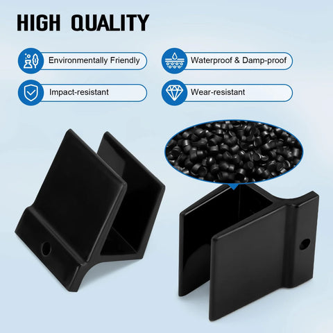 Sliding Shower Door Bottom Guide For Glass Top Hung Sliding Doors, One Half Inch Wide Track Guide With Divider Glides, black PVC visible