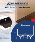 Diagram of 4 FT (48") PVC Slide-On Door Bottom - Adjustable Plastic Weatherstrip Door Bottom with Drip Cap - for 1 3/4” Doors