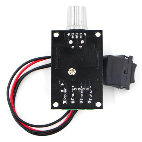 Small PWM DC Motor Speed Controller - for 6V 12V 24V 28V 3A 80W Low-Voltage Gear Motors with Forward/Reverse Switch Control, top view
