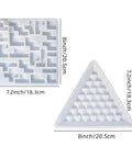 Pyramid Resin Puzzle Molds 2 Pack Silicone Mold for epoxy resin casting showing two molds, triangle and square, with dimensions.