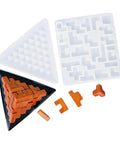 Pyramid Resin Puzzle Molds 2 Pack Silicone Mold for epoxy resin casting and DIY crafts, durable and flexible, shown with puzzle pieces