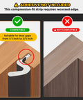 Diagram showing compatibility of Weather Stripping Door Seal Strip - Soundproof Q-Shaped Foam for Exterior Door Frame, Large Gap Seal, Easy to Install