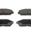 2000 Mitsubishi Diamante Front QC530 Ceramic Disc Brake Pad Set, showing two pads from front and back views for precise fitment.