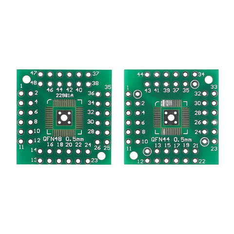 Top view of green SMD To DIP Adapter Kit With 51 Pieces In 12 Types For SOP SOT 0402 0603 0805 TQFP And QFN Prototyping Boards