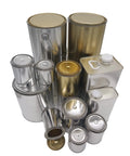 Quart size tin paint cans two pack with lids, unlined silver finish