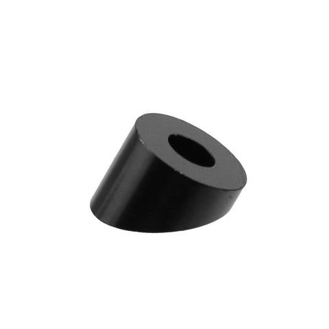 Quarter Inch 30 Degree Black Beveled Washer For Cable Railing 10 Pack, front view of single black washer for railing installations