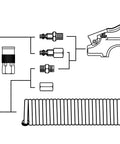 Diagram of One Quarter Inch Air Hose Fittings Industrial M Type Coupler Quick Connect Kit One Quarter Inch NPT Male Threads Steel Material 300 PSI Rating Ten Pack For Air Compressors And Tools