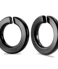 Two 1/4" split lock washers in 304 stainless steel 18-8 with black finish, durable nuts and bolts security, high strength spring lock washers