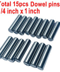 Quarter Inch Dowel Pins Kit 15 Pieces One Inch Long Metal Shelf Pins For Shelves Bunk Beds Woodworking Alloy Steel Bearings