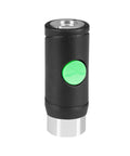 One Quarter Inch Female Industrial Air Coupler With Push Button Safety Quick Disconnect IM Type Aluminum Body Nylon Wrapped Tip
