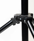 Black four-arm knob on tripod, part of 5 Pack Quarter Inch 20 TPI Four Point Knobs With 2 Inch Threaded Studs For Quick Hand Grip And Secure Positioning
