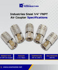 1/4 Inch Air Coupler Quick Connect CFNPT Style Nickel Plated Steel Industrial Pneumatic Coupler With 1/4 Inch Flow Size