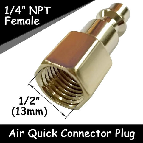 10 Pack One Quarter Inch NPT Male And Female Industrial Air Hose Quick Connect Plug Brass Finish Heavy Duty Workhorse For Air Compressors Pneumatic Coupler Fitting Adapter Built For Fast Mess Free Quick Connect