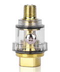 Inline One Quarter Inch NPT Oiler Lubricator, copper and transparent plastic, for air compressors, automatic oil lubrication