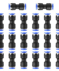 One Quarter Inch Quick Connect Pneumatic Fittings Straight Union Coupler Push To Connect For Air Hose And Air Compressor