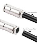 Union Straight Push To Connect Fittings One Quarter Inch Tube Quick Connect For Air And Water Lines Nickel Plated Brass 2 Pack