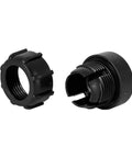 One Quarter Inch Screw To Seventeen Millimeter Ball Head Adapter Bracket for tripods, black plastic, two-piece view