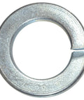Close-up view of Split Lock Washers Quarter Inch Hardened Steel Prevent Bolt Loosening 100 Pack showing the bent surface design.
