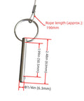 Four Sets Quarter Inch Diameter Single Ball Quick Release Pins Made From 316 Stainless Steel For Marine Hardware With Lanyard And Screws