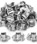 Heavy Duty T Nuts One Quarter Inch 20 Thread Pack Of 30 304 Stainless Steel Four Jaw Tee Nuts for woodworking and furniture.