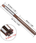 Pro Grade High Speed Steel Hand Reamer For Metalworking One Quarter Inch Cutting Diameter With Six Straight Flutes For Precise Reaming And Durable Tool Uxcell Hand Milling Cutter Drill Bit showing dimensions.