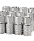 1/4-Inch NPT Female Quick Connect Air Coupler for Industrial Use, 4-Ball Design, Hardened Steel With Nickel Plating, Pack of 12
