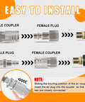 Diagram of Value Packed 67 Piece Quick Connect Air Fittings Kit For Air Tools And Compressors One Quarter Inch NPT in use.