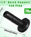 20 Pack One Quarter Inch End Plugs For Quick Connect Fittings No Fuss Push To Connect End Connectors For One Quarter Inch Drip