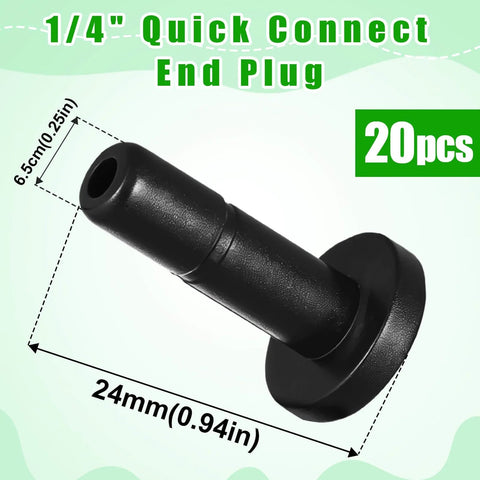 20 Pack One Quarter Inch End Plugs For Quick Connect Fittings No Fuss Push To Connect End Connectors For One Quarter Inch Drip